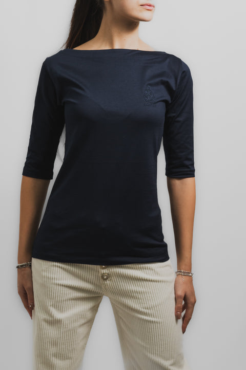 DONDUP T-SHIRT JERSEY SCOLLO BARCA