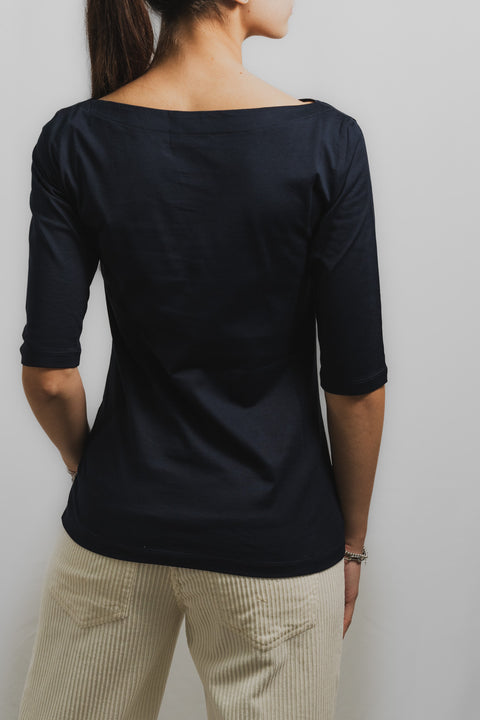 DONDUP T-SHIRT JERSEY SCOLLO BARCA