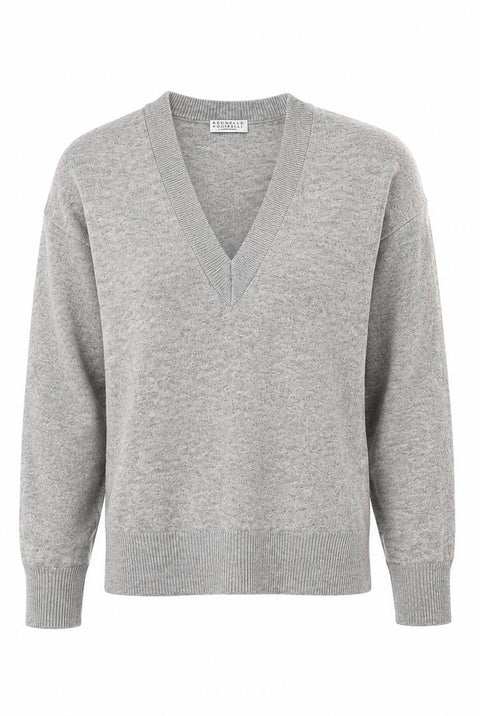 BRUNELLO CUCINELLI MAGLIA V NEK OVER CASHMERE