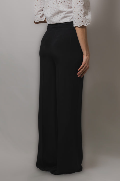 MVP WARDROBE PANTALONE PALAZZO VESTIBILITA  VITA ALTA REALIZZATA NEL TESSUTO SATIN
