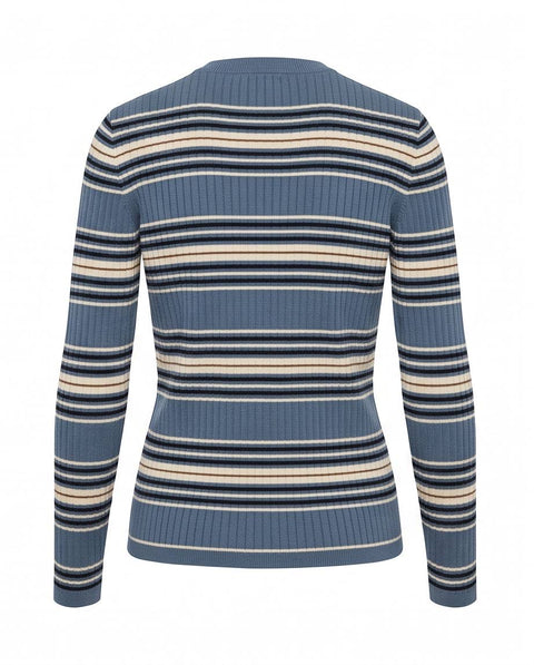 MAX MARA STUDIO PIOMBO CARDIGAN RIGATO LANA E SETA