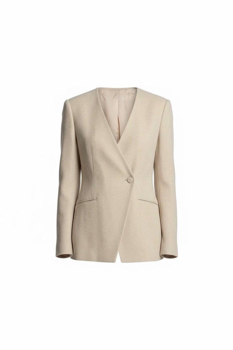 EMPORIO ARMANI GIACCA LINO SENZA COLLO DOPPIOPETTO