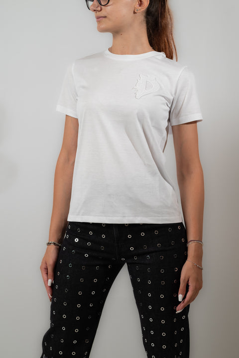 DONDUP T-SHIRT JERSEY LOGO RICAMO