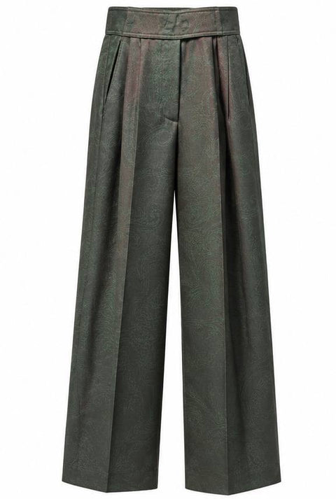 ETRO PANTALONE VITA ALTA PINCES LANA SOLARO