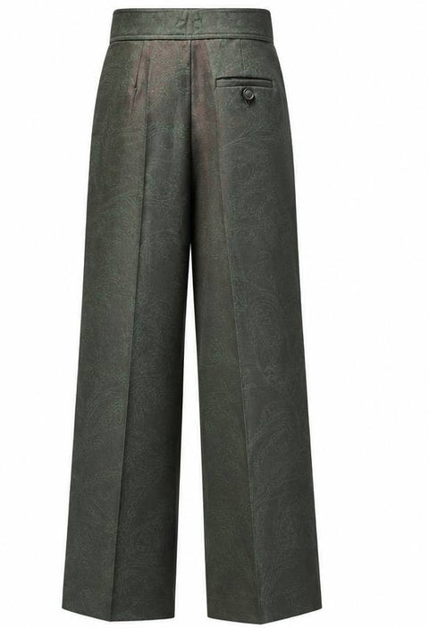 ETRO PANTALONE VITA ALTA PINCES LANA SOLARO