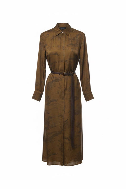 MAX MARA STUDIO SNOB ABITO CINTURA VISCOSA FANTASIA