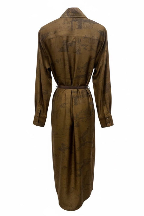 MAX MARA STUDIO SNOB ABITO CINTURA VISCOSA FANTASIA