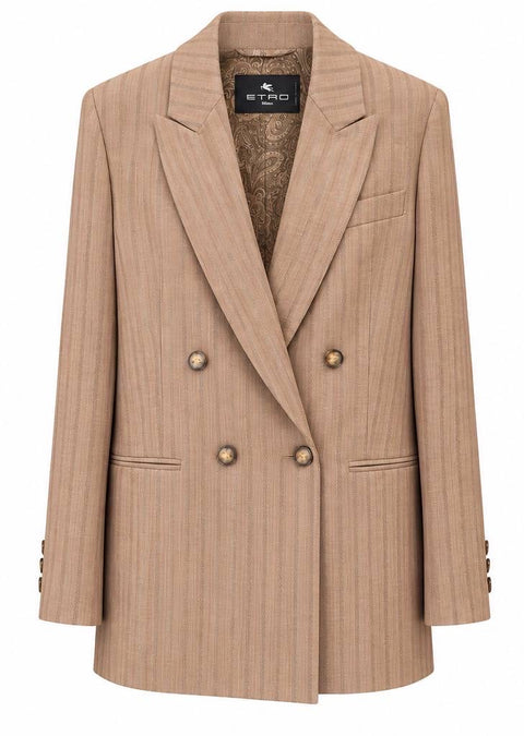 ETRO GIACCA DOPPIOPETTO LANA GESSATO