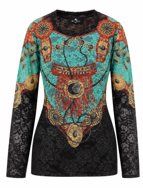 ETRO TOP FANTASIA TULLE STRETCH