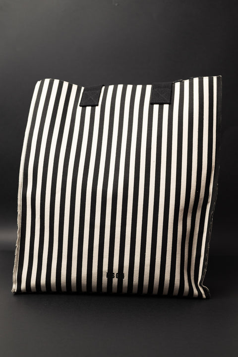 MSGM BORSA SHOPPING REALIZZATA NEL TESSUTO CANVAS A RIGHE