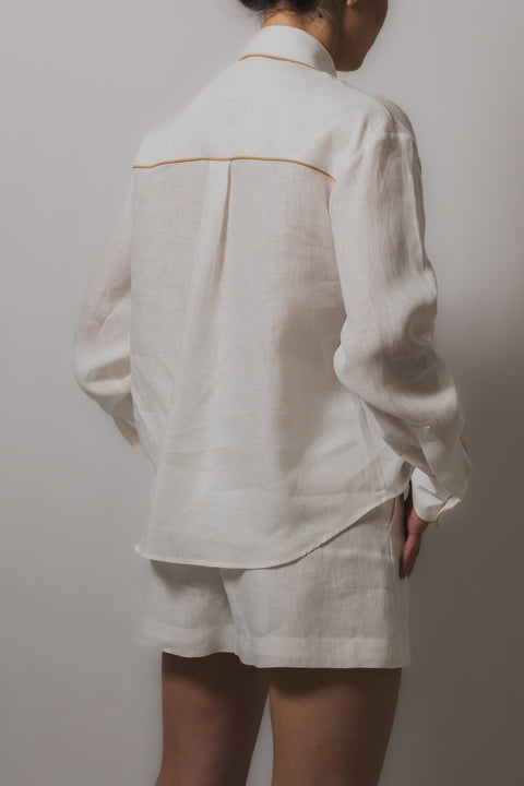 MVP WARDROBE CAMICIA MANICA LUNGA VESTIBILITA  OVER REALIZZATO NEL TESSUTO LINO