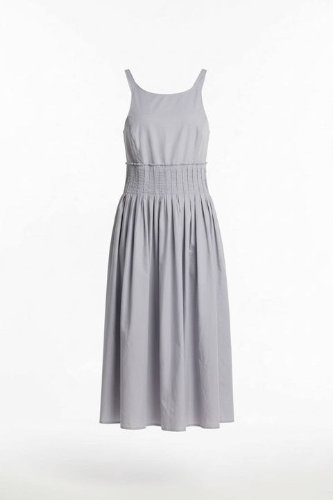 EMPORIO ARMANI ABITO LUNGO BRETELLINE COTONE  ARRICCIATURE IN VITA