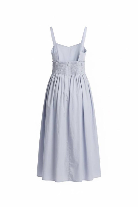 EMPORIO ARMANI ABITO LUNGO BRETELLINE COTONE  ARRICCIATURE IN VITA