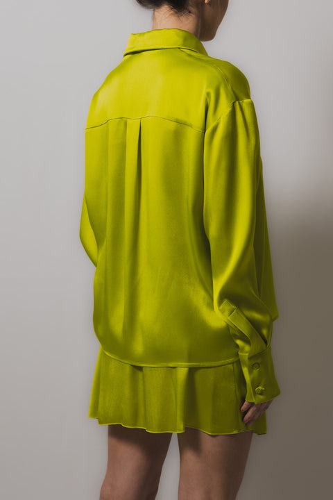 MVP WARDROBE CAMICIA COLLO CLASSICO CHIUSURA CON BOTTONI VESTIBILITA  OVERSIZE REALIZZATA IN TESSUTO SETA SATIN