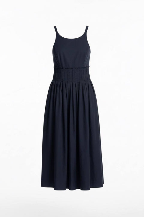 EMPORIO ARMANI ABITO LUNGO BRETELLINE COTONE  ARRICCIATURE IN VITA