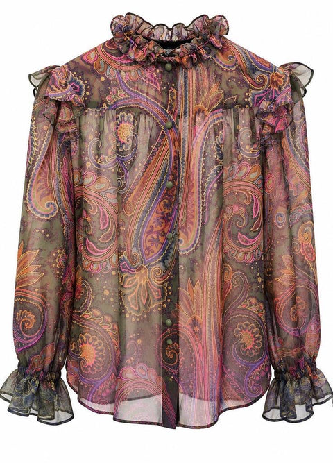 ETRO CAMICIA SETA STAMPA CASHMERE