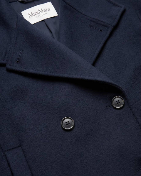 MAX MARA STUDIO ACERI GIACCONE LANA SETA E CASHMERE