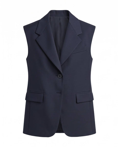MAX MARA STUDIO QUASAR GILET LUNGO TELA DI LANA