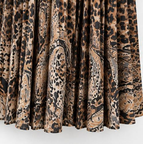 ETRO GONNA LUNGA PLISSE  STAMPA ANIMALIER