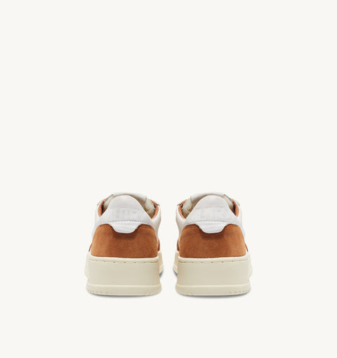 AUTRY TWO-TONE LEATHER SUEDE LOGO SNEAKERS