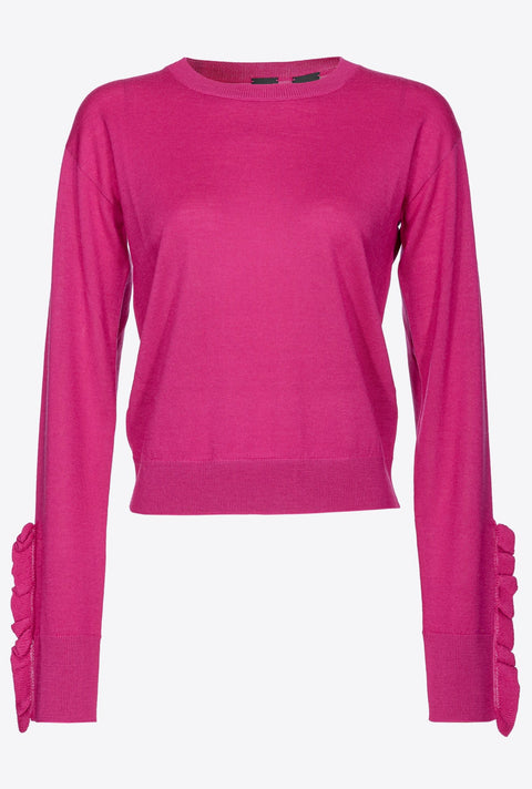 PINKO TIGRE MAGLIA LANA ROUCHE MANICA