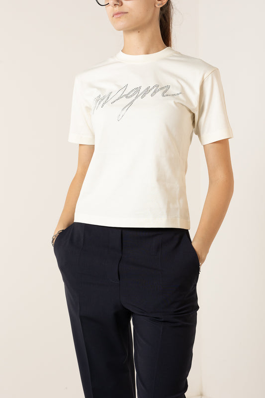 MSGM T-SHIRT JERSEY LOGO STAMPA GRAFFITI