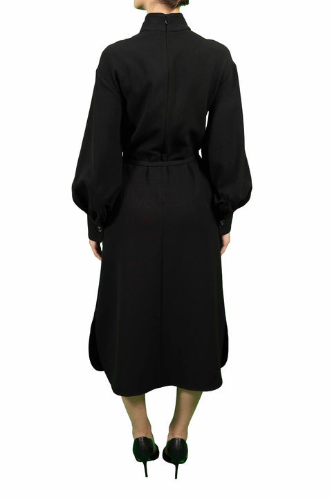 BCBGMAXAZRIA STRETCH WOOL MOUTH NECK DRESS