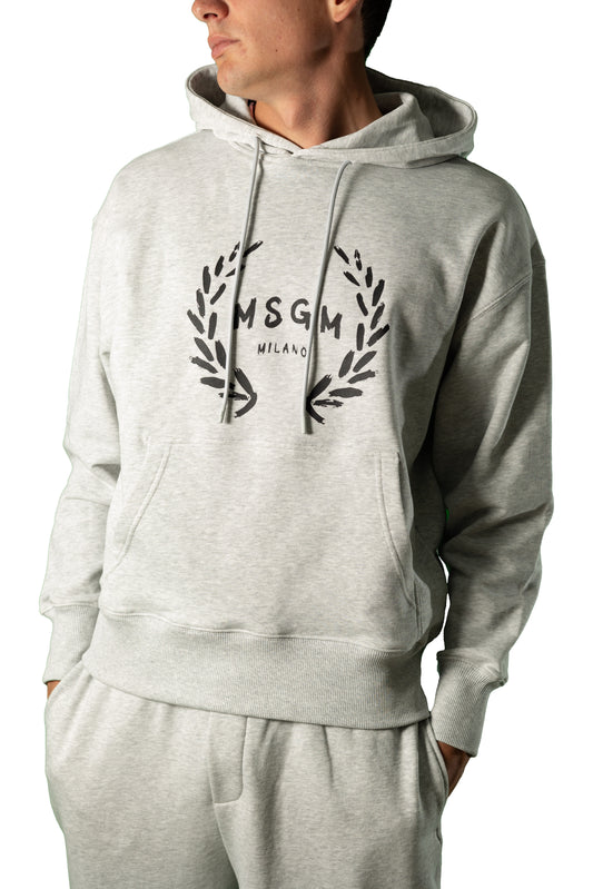 MSGM FELPA CON CAPPUCCIO STAMPA LOGO