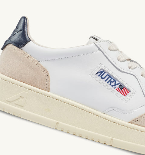 AUTRY LEATHER AND SUEDE TAB LOGO SNEAKERS