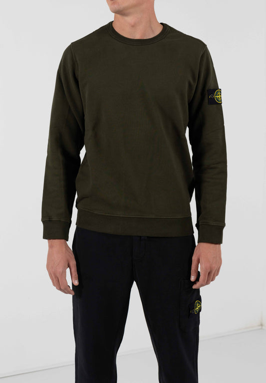 STONE ISLAND FELPA GIROCOLO LOGO BADGE
