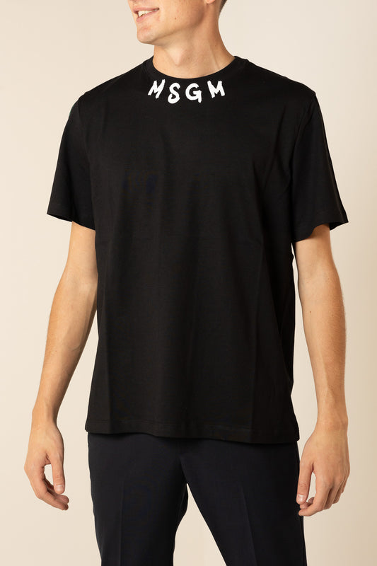 MSGM T-SHIRT JERSEY LOGO COLLO