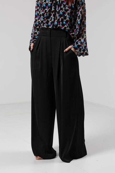 DIANE VON FURSTENBERG PANTALONE CREPE VITA ALTA PALAZZO