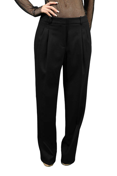 BCBGMAXAZRIA STRETCH WOOL PALAZZIO PANTS
