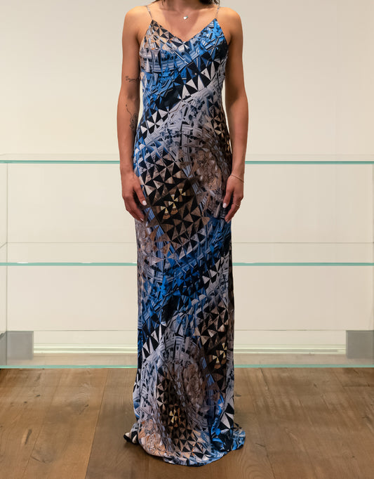 BCBGMAXAZRIA ABITO SOTTOVESTE VISCOSA FANTASIA
